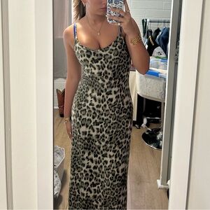 Leopard print maxi dress